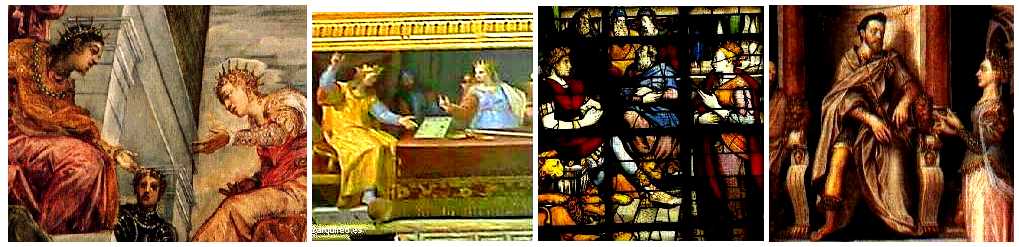 Salomón y la reina de Saba según Tintoretto, Tibaldi, Wouter Crabeth y Lucas de Heere