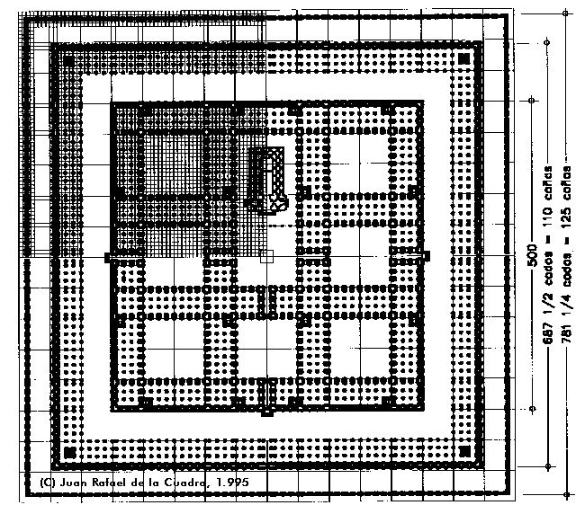 Planta del Templo de Salomón, según Villalpando (1595), recreando el Libro de Ezequiel
