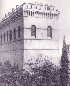 Exterior de la Capilla Sixtina antes de las ampliaciones del Vaticano (según Steinmann)