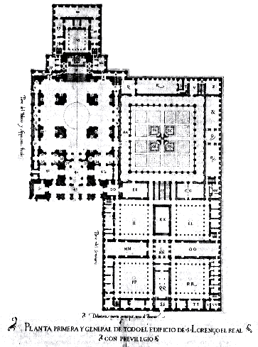 2) El monasterio reducido al esquema tradicional, según la hipótesis de Chueca