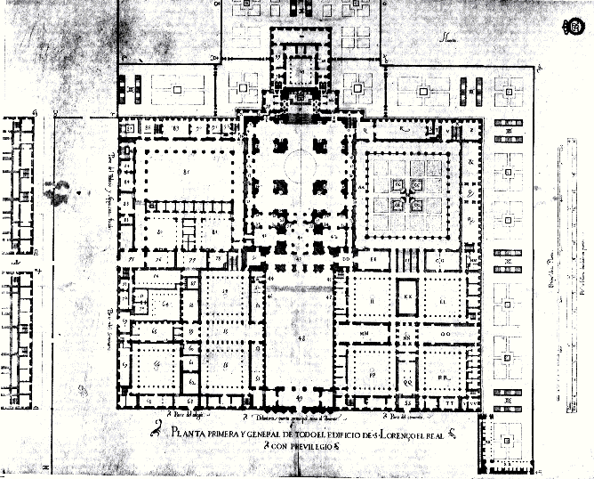 Planta de El Escorial. Diseño de Juan de Herrera y Pedro Perret