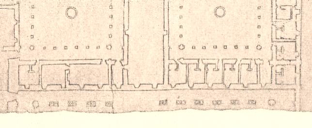 Croquis a lápiz y a pulso del cuerpo anterior del monasterio (E: 1/226,5), ca. julio-noviembre de 1564, Palacio Real, Patrimonio Nacional